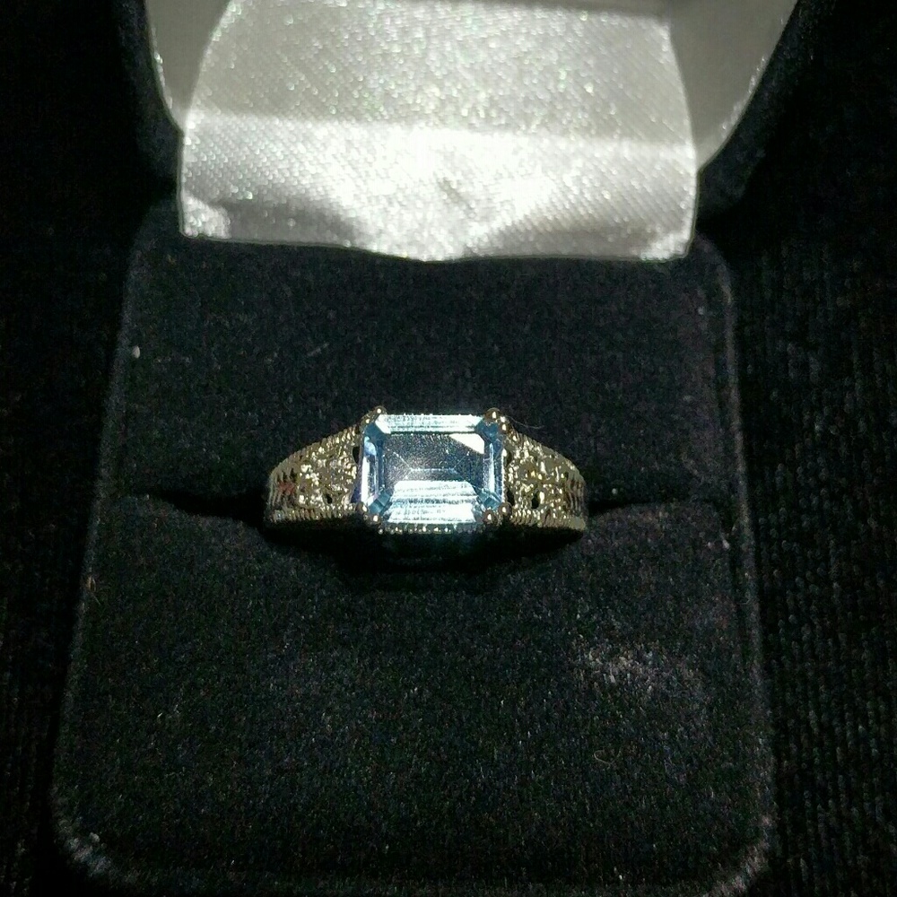 Blue Topaz Sterling Silver Ring